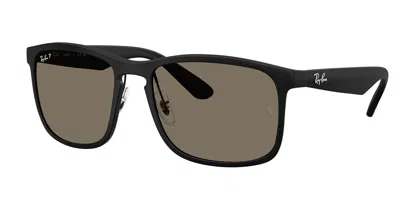 Ray Ban Rb4264 Polarized 601s87 Occhiali Da Sole Neri Per Uomo In Black