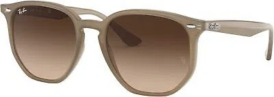 Pre-owned Ray Ban Ray-ban Rb4306 Hexagonal Sunglasses, Opal Beige Brown Gradient, 54 Mm