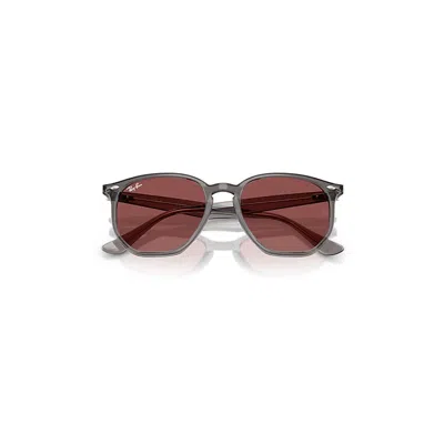 Ray Ban Rb4306 Sunglasses Opal Grey Frame Violet Lenses 54-19 In Gray