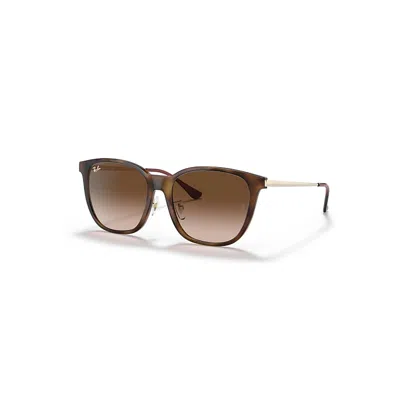 Ray Ban Rb4333d Sonnenbrillen Gold Fassung Braun Glas 55-17
