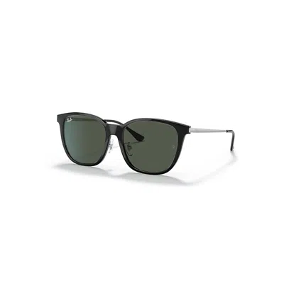 Ray Ban Sunglasses Unisex Rb4333d - Silver Frame Green Lenses 55-17 In Silber