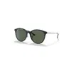 Ray Ban Rb4334d Sunglasses Grey Frame Green Lenses 55-19 In Grau