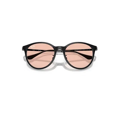 Ray Ban Rb4334d Sunglasses Black Frame Pink Lenses 55-19
