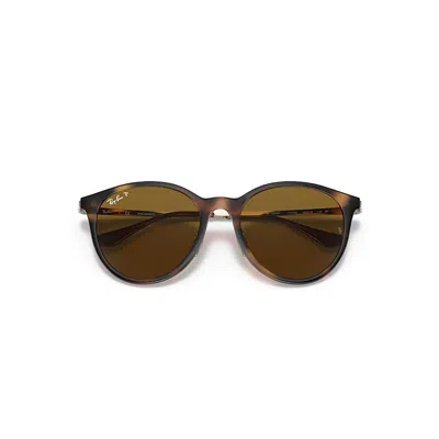 Ray Ban Rb4334d Sunglasses Gold Frame Brown Lenses Polarized 55-19