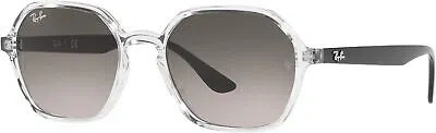 Pre-owned Ray Ban Ray-ban Rb4361 Round Sunglasses, Transparent Grey Gradient, 52 Mm In Gray