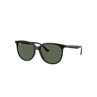 RAY BAN RB4378 SUNGLASSES BLACK FRAME GREEN LENSES 54-16
