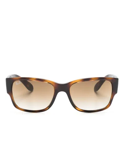 Ray Ban Square-frame Sunglasses In Brown