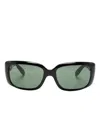 Ray Ban Rb4389 Rectangle-frame Sunglasses In Black