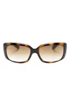 Ray Ban Rb4389 Rectangle-frame Sunglasses In Brown