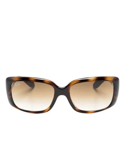 Ray Ban Rb4389 Rectangle-frame Sunglasses In Brown
