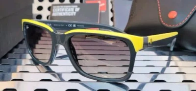 Pre-owned Ray Ban Rb4393m Ferrari Sunglasses Rubber Gray-yellow/ Gray Gradient