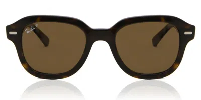 Ray Ban Rb4398 Erik Polarized 902/57 Men's Sunglasses Tortoiseshell Size 51 In Black