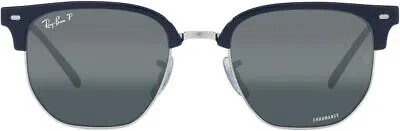 Pre-owned Ray Ban Ray-ban Rb4416 Clubmaster Square Sunglasses, Blue Mirrored Polarized, 51mm