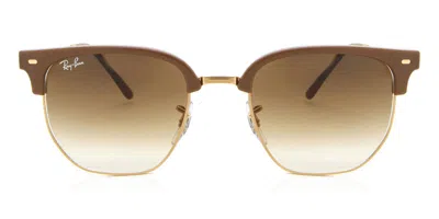 Ray Ban Rb4416 New Clubmaster 672151 Men's Sunglasses Brown Size 53