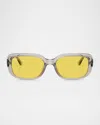 Ray Ban Rb4421d Bio-based Sonnenbrillen Transparent Light Beige Fassung Gelb Glas 56-18 In Yellow