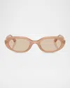 Ray Ban Rb4441d Rectangle Plastic Sunglasses In Opal Beige