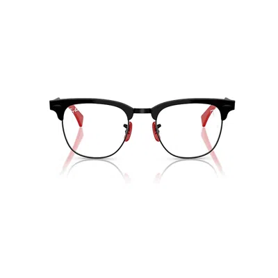 Ray Ban Rb4443vm Optics Scuderia Ferrari Collection Eyeglasses Brushed Black Frame Clear Lenses Polarized 51