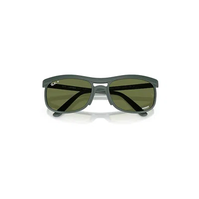 Ray Ban Rb4452ch Chromance Liteforce Sunglasses Sand Green Frame Green Lenses Polarized 59-20