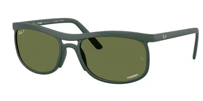 Ray Ban Rb4452ch Polarized 6016/2 Men's Sunglasses Green Size 56