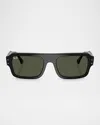 Ray Ban Rb4454 Acetate Rectangular Sunglasses In Black