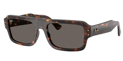 Ray Ban Rb4454 Flacko 1359b1 Men's Sunglasses Tortoiseshell Size 53 In Orange