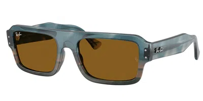 Ray Ban Rb4454 Flacko 145333 Occhiali Da Sole Tartarugatishell Per Uomo In Green
