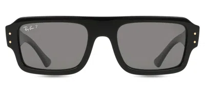 Ray Ban Rb4454 Lukas Polarized 667748 Men's Sunglasses Black Size 53 In Metallic