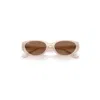 Ray Ban Rb4457d Bio-based Sunglasses Opal Beige Frame Brown Lenses 55-19 In Opal Beige