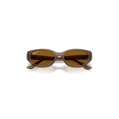 Ray Ban Rb4457d Bio-based Sunglasses Transparent Brown Frame Brown Lenses Polarized 55-19
