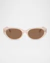 Ray Ban Rb4457d Bio-based Sunglasses Opal Beige Frame Brown Lenses 55-19 In Opal Beige