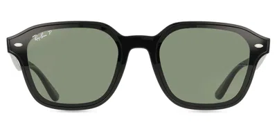 Ray Ban Rb4458d Asian Fit Polarized 601/9a Men's Sunglasses Black Size 65 In Green