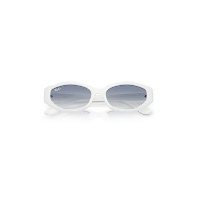 Ray Ban Rb4473d Sunglasses White Frame Blue Lenses 56-18