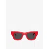 Ray Ban Womens Red Rb4940 Wayfarer Puffer Square-frame Nylon Sunglasses In Red