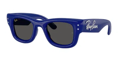 Ray Ban Rb4940b Wayfarer Puffer 686087 Men's Sunglasses Blue Size 47 In White