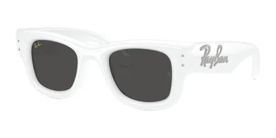 Ray Ban Rb4940b Wayfarer Puffer 686387 Men's Sunglasses White Size 47 In Metallic
