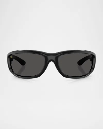 Ray Ban Rb4941 Ultra Wrap 003 A$ap Rocky Next Generation Collection Wraparound Sunglasses In Black