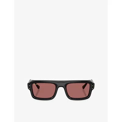 Ray Ban Rb4954 Rectangle-frame Nylon Sunglasses In Black