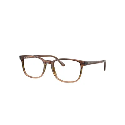Ray Ban Rb5418 Optics Eyeglasses Striped Brown & Green Frame Clear Lenses Polarized 54-20