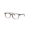 Ray Ban Rb5418 Optics Eyeglasses Striped Brown & Red Frame Clear Lenses Polarized 54-20 In Striped Brown & Red