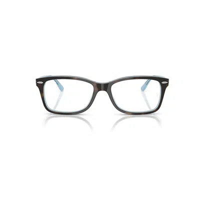 Ray Ban Rb5428 Optics Eyeglasses Havana On Light Blue Frame Clear Lenses Polarized 53-17