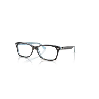 Ray Ban Rb5428 Optics  Havana Auf Hellblau Fassung Klar Glas Polarisiert 55-17