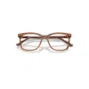 Ray Ban Rb5446 Optics Eyeglasses Striped Brown Frame Clear Lenses Polarized 51-19 In Brown