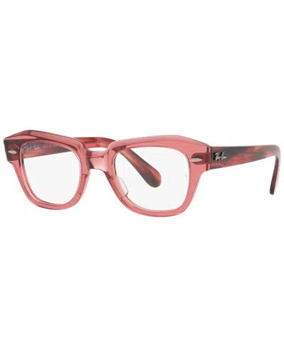 Ray Ban Rb5486 State Street Unisex Irregular Eyeglasses In Pink
