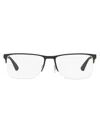 Ray Ban Ray-ban 54mm Semi Rimless Rectangular Optical Glasses In Black