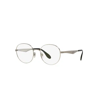 Ray Ban Rb6343 Eyeglasses Silver Frame Clear Lenses Polarized 47-19