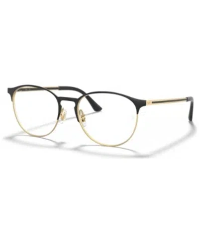 Ray Ban Ray-ban Rx6375 Unisex Round Eyeglasses In Black Gold-tone