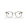 Ray Ban Rb6378 Optics Eyeglasses Gold Frame Clear Lenses 51-21 In Gold