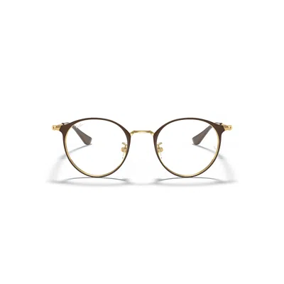 Ray Ban Rb6378 Optics Eyeglasses Gold Frame Clear Lenses 51-21
