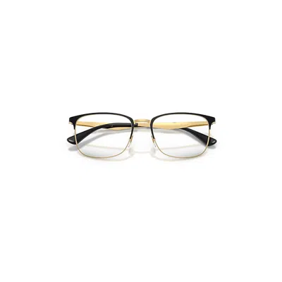 Ray Ban Rb6421 Optics Eyeglasses Black & Gold Frame Clear Lenses Polarized 54-18 In Purple