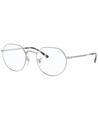 Ray Ban Rb6465 Jack Unisex Irregular Eyeglasses In Silver-tone